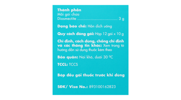 Hỗn dịch uống Diobysta trị tiêu chảy (12 gói x 10g)