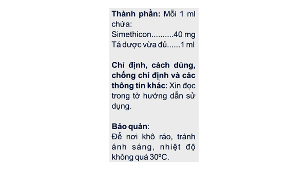 Hỗn dịch uống Simecol chống đầy hơi, giảm triệu chứng khó tiêu chai 15ml
