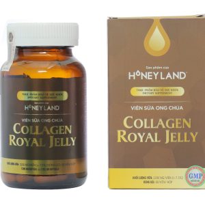 Viên sữa ong chúa Honey Land Collagen Royal Jelly hạn chế lão hóa da chai 60 viên
