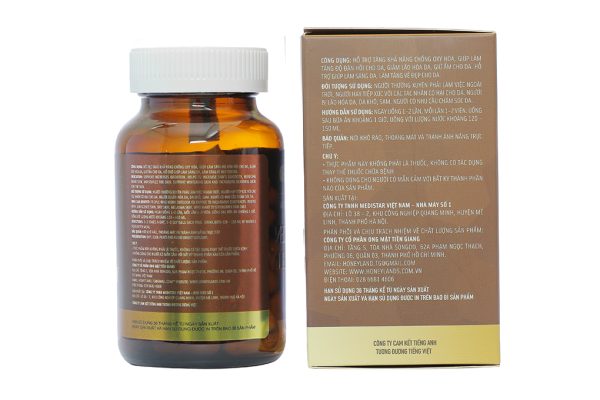 Viên sữa ong chúa Honey Land Collagen Royal Jelly hạn chế lão hóa da chai 60 viên