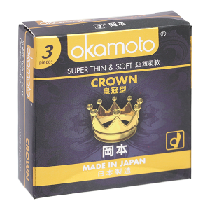 Bao cao su Okamoto Crown siêu mỏng 52mm hộp 3 cái