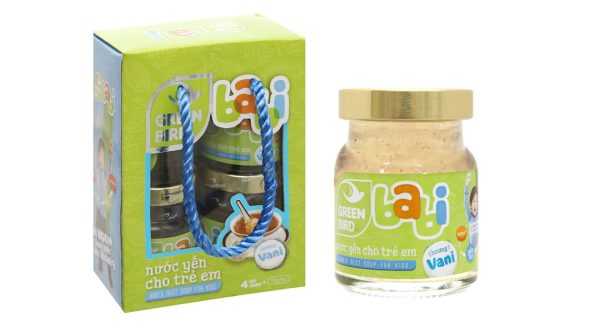 Nước yến Green Bird Babi hương vani cho trẻ em hộp 4 hũ x 72g