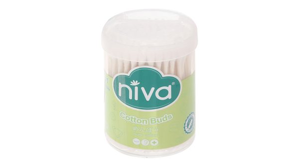 Tăm bông ráy tai Niva AJ1 thân giấy đầu tròn và xoắn hũ 100 que