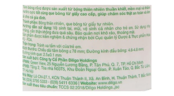 Tăm bông ráy tai Niva AJ1 thân giấy đầu tròn và xoắn hũ 100 que