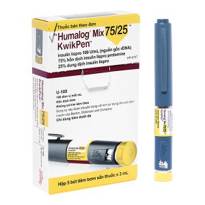 Bút tiêm Humalog Mix 75/25 KwikPen 100IU/ml trị đái tháo đường (5 cây x 3ml)