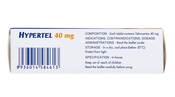 Hypertel 40mg trị tăng huyết áp vô căn (4 vỉ x 7 viên)