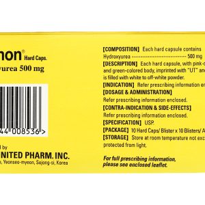 Hytinon 500mg chỉ định điều trị bạch cầu mạn tính dòng tủy (10 vỉ x 10 viên)