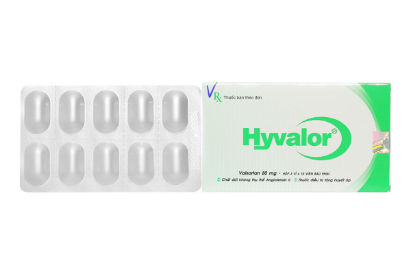 Hyvalor 80mg trị tăng huyết áp, suy tim (3 vỉ x 10 viên)
