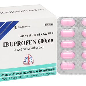 Ibuprofen Mekophar 600mg giảm đau, kháng viêm (10 vỉ x 10 viên)