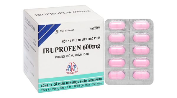 Ibuprofen Mekophar 600mg giảm đau, kháng viêm (10 vỉ x 10 viên)