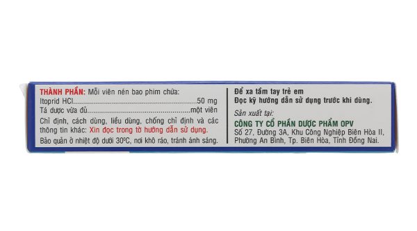 Ibutop 50 trị triệu chứng trong viêm dạ dày (2 vỉ x 10 viên)