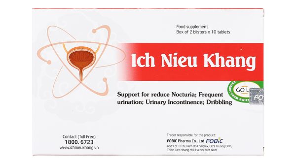 Ích Niệu Khang hỗ trợ giảm tiểu đêm hộp 20 viên