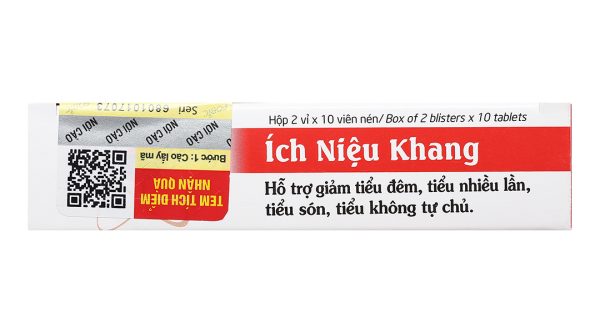 Ích Niệu Khang hỗ trợ giảm tiểu đêm hộp 20 viên