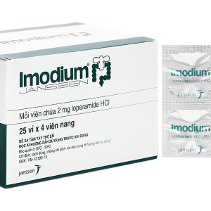 Imodium 2mg trị triệu chứng tiêu chảy cấp (25 vỉ x 4 viên)
