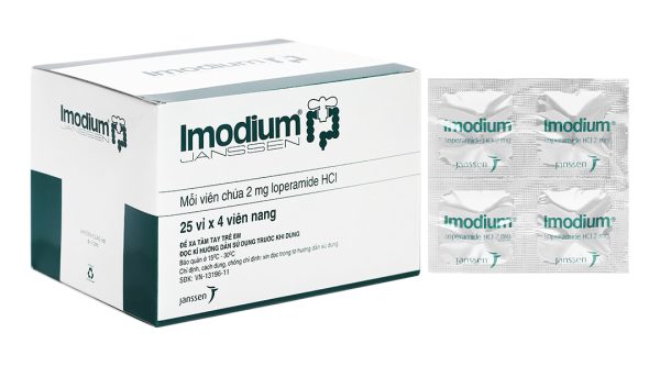 Imodium 2mg trị triệu chứng tiêu chảy cấp (25 vỉ x 4 viên)