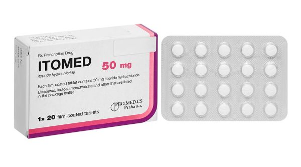 Itomed 50mg điều trị các triệu chứng trên đường tiêu hóa (1 vỉ x 20 viên)