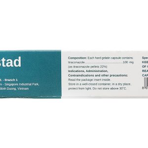 Itranstad 100mg trị nhiễm nấm Candida (1 vỉ x 6 viên)