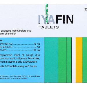 Iyafin giảm ho, tan đàm trong bệnh lý hô hấp (25 vỉ x 4 viên)