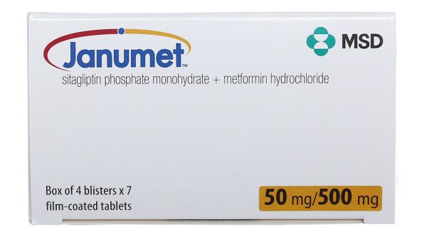 Janumet 50mg/500mg trị đái tháo đường tuýp 2 (4 vỉ x 7 viên)