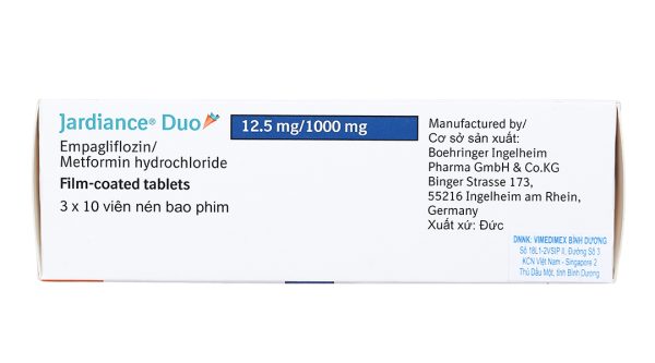 Jardiance Duo 12.5mg/1000mg trị đái tháo đường (3 vỉ x 10 viên)