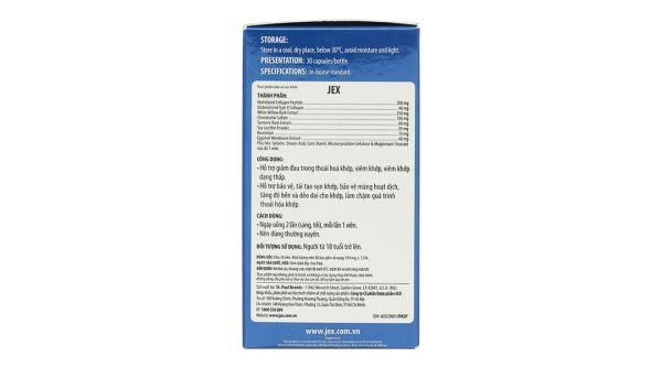 Ecogreen JEX Natural Joint Pain Relief bảo vệ, tái tạo sụn khớp chai 30 viên