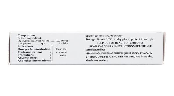 Kasiod 210mg trị lỵ amid đường ruột, tiêu chảy (4 vỉ x 25 viên)