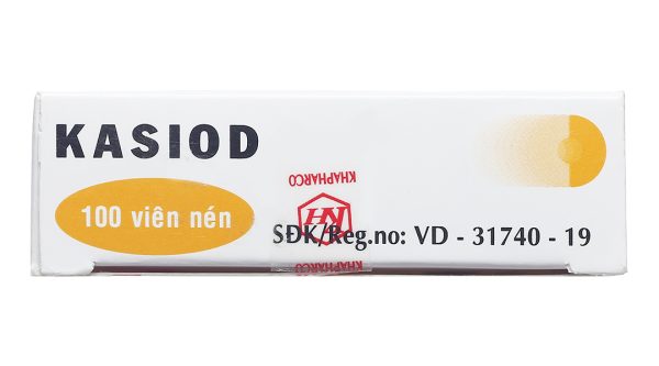 Kasiod 210mg trị lỵ amid đường ruột, tiêu chảy (4 vỉ x 25 viên)