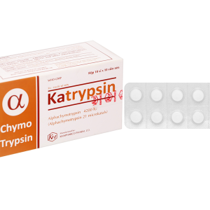 Katrypsin 4200 IU trị phù nề sau chấn thương (10 vỉ x 10 viên)