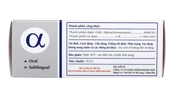 Katrypsin Fort 8400IU trị phù nề sau chấn thương, phẩu thuật, bỏng (10 vỉ x 10 viên)