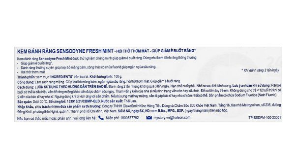 Kem đánh răng Sensodyne Fresh Mint giảm ê buốt tuýp 100g