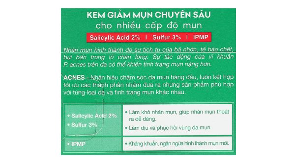 Kem Acnes Blemish Clear kháng khuẩn, giảm mụn sưng đỏ tuýp 10g