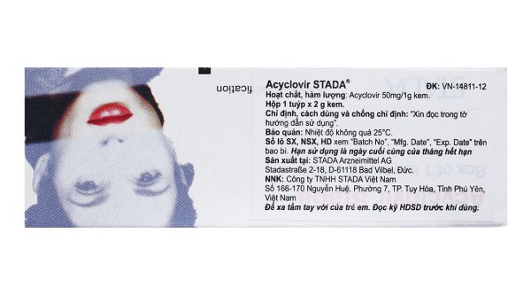 Kem bôi Acyclovir Stada trị nhiễm virus Herpes simplex da tuýp 2g