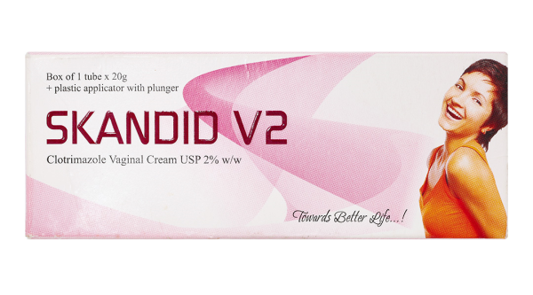 Kem bôi âm đạo Skandid V2 2% trị viêm âm đạo do nấm Candida tuýp 20g