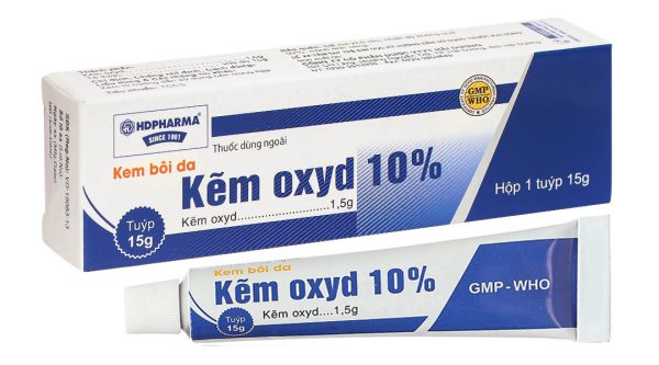 Kem bôi da Kẽm Oxyd 10% HDpharma trị các bệnh da, nhiễm khuẩn da tuýp 15g