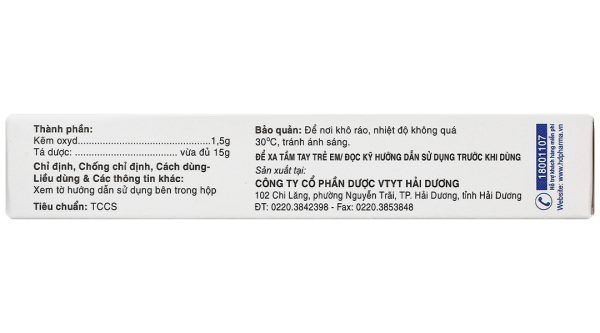 Kem bôi da Kẽm Oxyd 10% HDpharma trị các bệnh da, nhiễm khuẩn da tuýp 15g