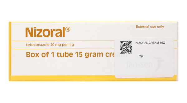 Kem bôi da Nizoral 20mg/g trị nhiễm nấm ngoài da, viêm da tiết bã tuýp 15g