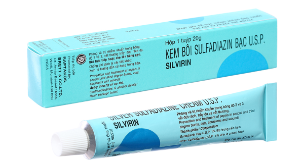 Kem bôi Silvirin phòng và trị nhiễm khuẩn do bỏng tuýp 20g