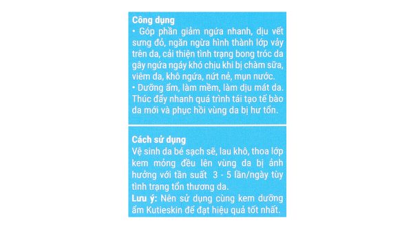 Kem bôi Kutieskin trị chàm sữa, dưỡng ẩm cho bé tuýp 30g