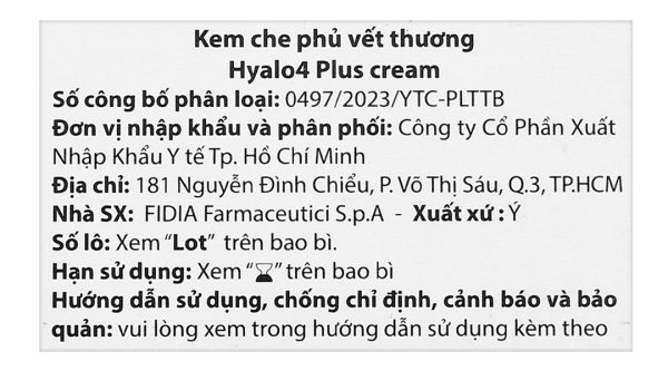 Kem bôi Hyalo4 Plus kiểm soát các tổn thương da tuýp 25g