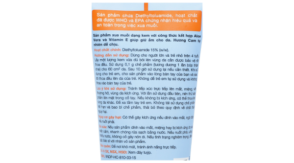 Kem chống muỗi Remos hương cam tuýp 70g