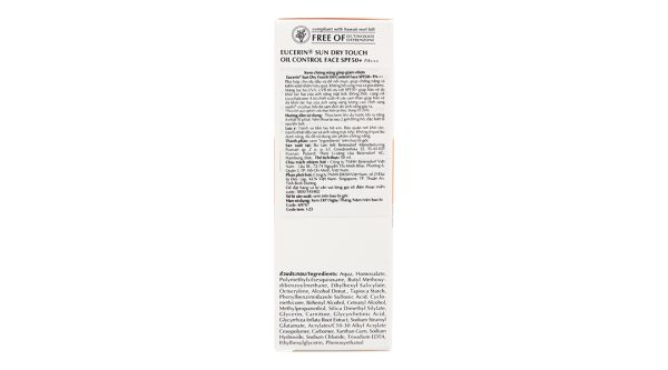 Kem chống nắng Eucerin Sun Dry Touch Oil Control Face SPF 50+/PA+++ giảm nhờn chai 50ml