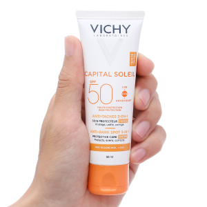 Kem chống nắng Vichy Capital Soleil Anti-Dark Spot 3-in-1 (có màu) giảm thâm nám tuýp 50ml