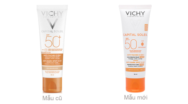 Kem chống nắng Vichy Capital Soleil Anti-Dark Spot 3-in-1 (có màu) giảm thâm nám tuýp 50ml