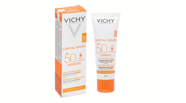 Kem chống nắng Vichy Capital Soleil Anti-Dark Spot 3-in-1 (có màu) giảm thâm nám tuýp 50ml
