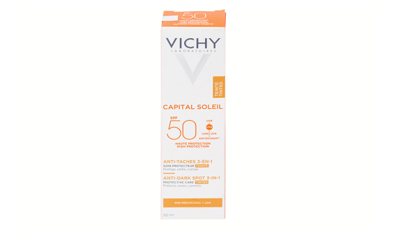 Kem chống nắng Vichy Capital Soleil Anti-Dark Spot 3-in-1 (có màu) giảm thâm nám tuýp 50ml