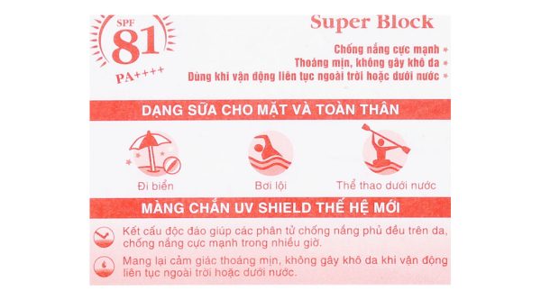 Sữa chống nắng Sunplay Super Block SPF 81/PA++++ ngăn da đen sạm chai 30g