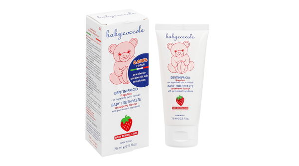 Kem đánh răng Babycoccole ngăn ngừa sâu răng cho bé hương dâu tuýp 75ml