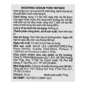 Kem dưỡng da Bioderma Sébium Pore Refiner giúp se khít lỗ chân lông tuýp 30ml