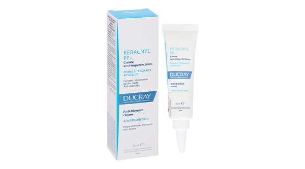 Kem dưỡng Ducray Keracnyl PP+ Anti-Blemish giúp giảm mụn và mờ vết thâm tuýp 30ml
