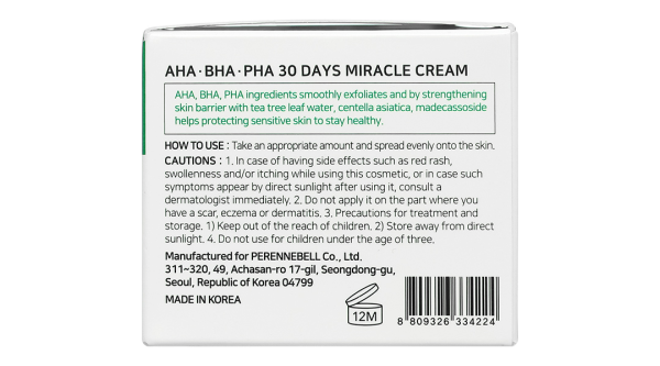 Kem dưỡng da Some By Mi AHA-BHA-PHA 30 Days Miracle Cream giúp giảm mụn hũ 60g